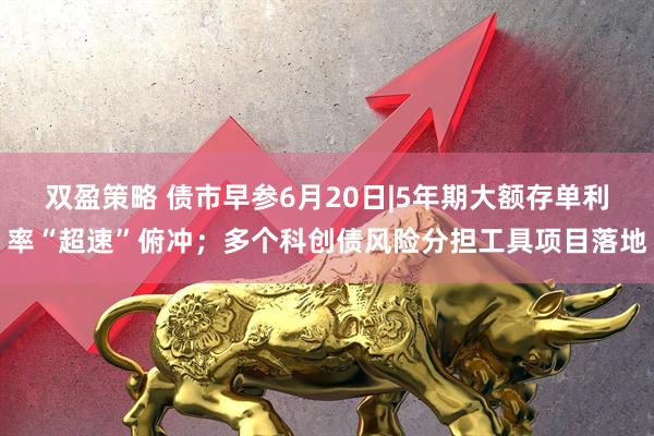 双盈策略 债市早参6月20日|5年期大额存单利率“超速”俯冲；多个科创债风险分担工具项目落地