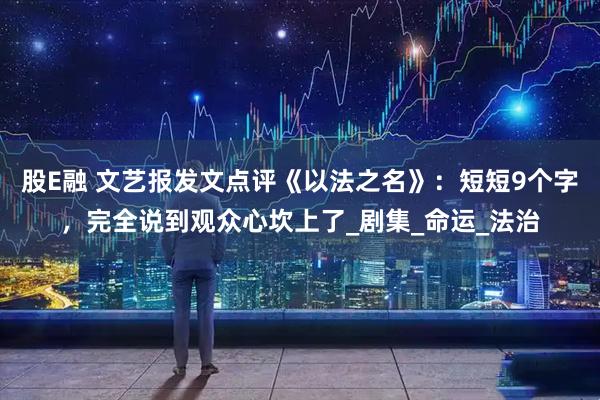 股E融 文艺报发文点评《以法之名》：短短9个字，完全说到观众心坎上了_剧集_命运_法治